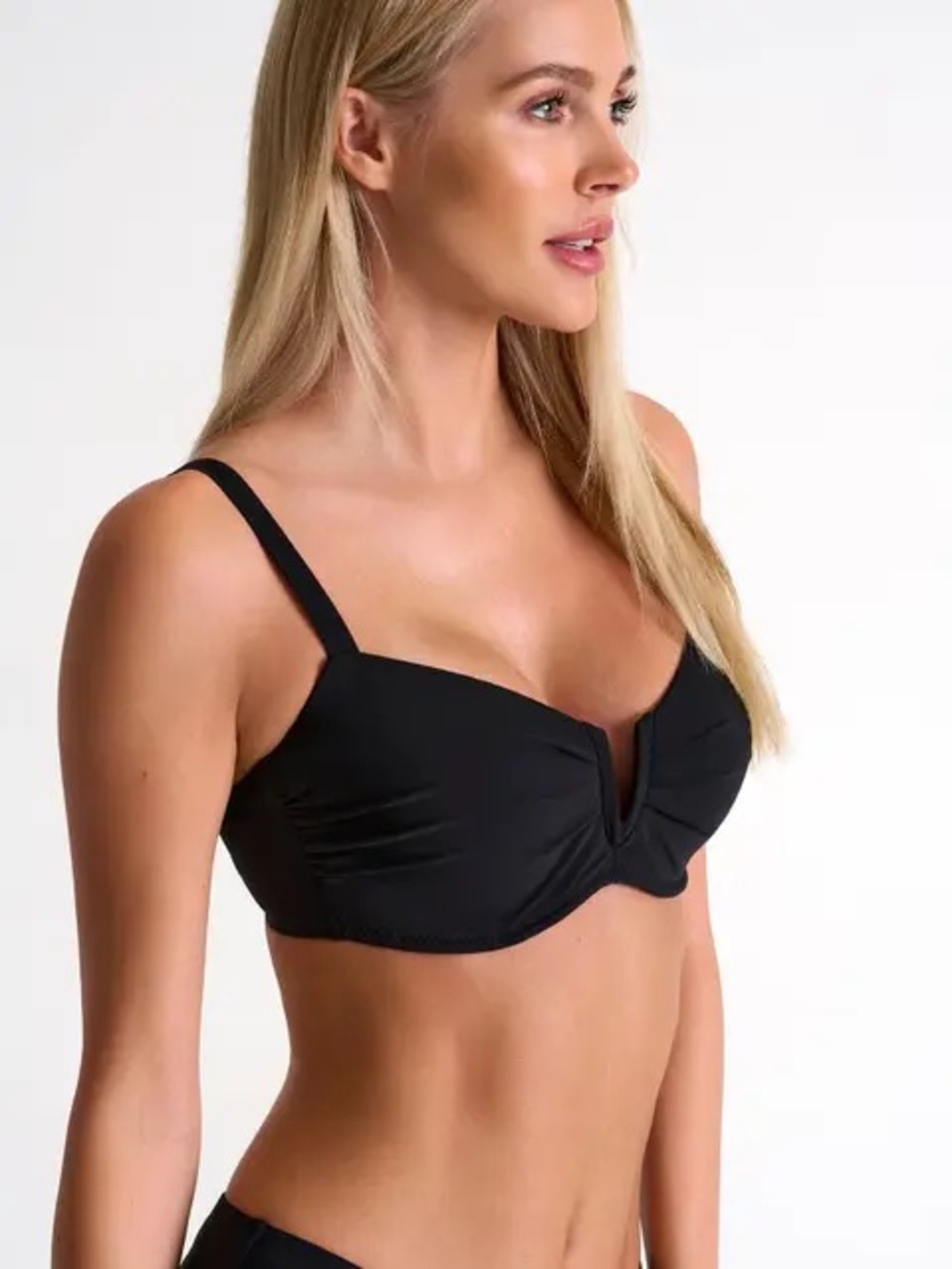 NEW Underwire Balconette Bikini Top Classic Black Size XS
